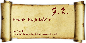 Frank Kajetán névjegykártya